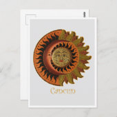 カンクンマヤの太陽と月のシンボル ポストカード (正面/裏面)