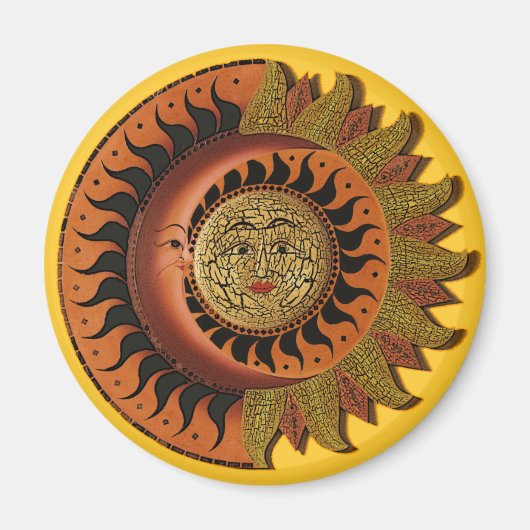 カンクンマヤの月と太陽の磁石 マグネット (正面)