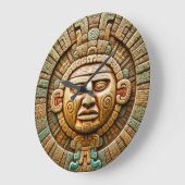 カンクンマヤンサンゴッドメキシコトラベル ラージ壁時計 (傾斜)