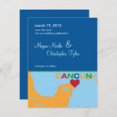 カンクンメキシコのセーブ・ザ・デート案内 セーブザデート (正面/裏面)