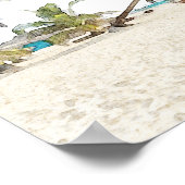 カンクンメキシコウォーター色ビーチ結婚式へようこそ ポスター (角)