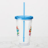 カンクンメキシコガールズトリップカラフル休暇 アクリルタンブラー (右)