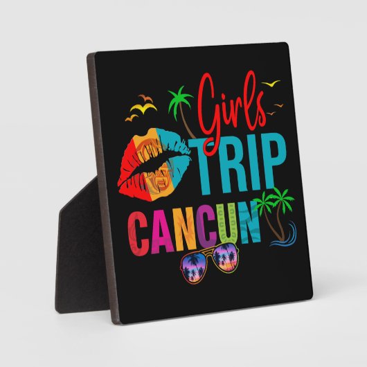 カンクンメキシコガールズトリップカラフル休暇 フォトプラーク (正面)