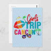 カンクンメキシコガールズトリップカラフル ポストカード (正面/裏面)