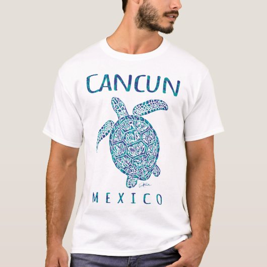 カンクンメキシコシータートルビーチ Tシャツ (正面)