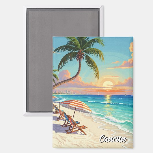 カンクンメキシコトラベルビーチ マグネット (正面/裏面)