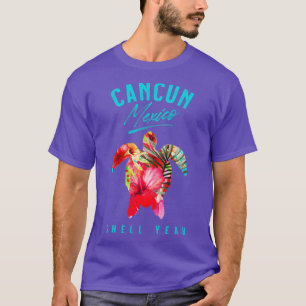 カンクンメキシコトロピカルハイビスカスフラワーウミガメ Tシャツ