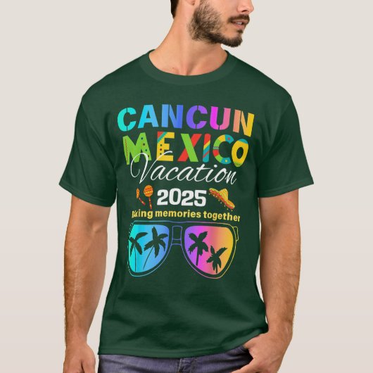 カンクンメキシコバケーションビーチ2025トリップグループスクワッド Tシャツ (正面)