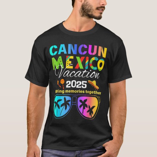 カンクンメキシコバケーションビーチ2025トリップグループスクワッド Tシャツ (正面)