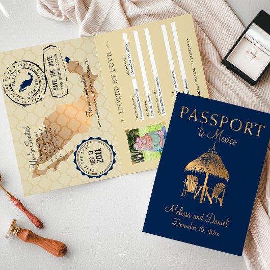 カンクンメキシコパスポートセーブ・ザ・デート案内 案内状