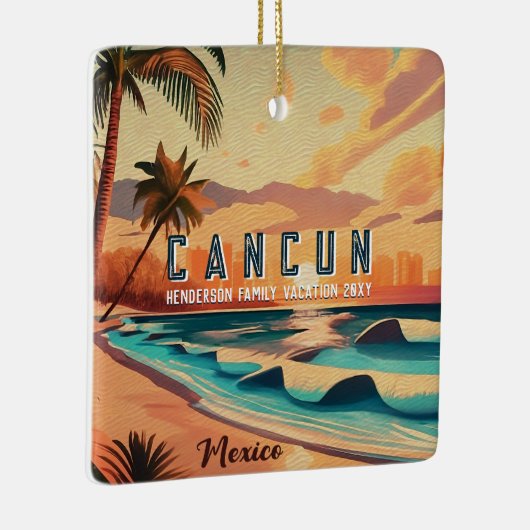 カンクンメキシコパームツリーサンセットトラベル土産 セラミックオーナメント (右)