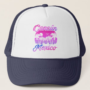カンクンメキシコパームツリーズレトロ旅行記念品 キャップ
