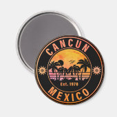 カンクンメキシコパームツリーズヴィンテージ旅行記念品 マグネット (正面/裏面)