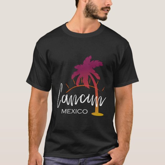カンクンメキシコパームツリービーチ Tシャツ (正面)