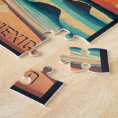 カンクンメキシコパームツリーヴィンテージトラベル土産 ジグソーパズル (側面)