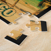 カンクンメキシコパームツリーヴィンテージトラベル土産 ジグソーパズル (側面)