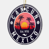 カンクンメキシコパームツリーヴィンテージトラベル土産 セラミックオーナメント (左)