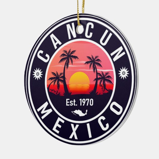 カンクンメキシコパームツリーヴィンテージトラベル土産 セラミックオーナメント (左)