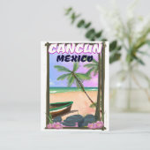 カンクンメキシコビーチポスター。 ポストカード (スタンド正面)