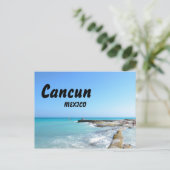 カンクンメキシコビーチリゾ澄んート海水 ポストカード (スタンド正面)