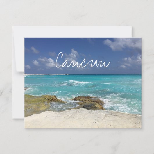 カンクンメキシコビーチロッキー海ウェーブ カード (正面)