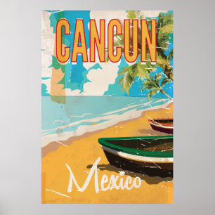 カンクンメキシコビーチヴィンテージ旅行ポスタープリント ポスター