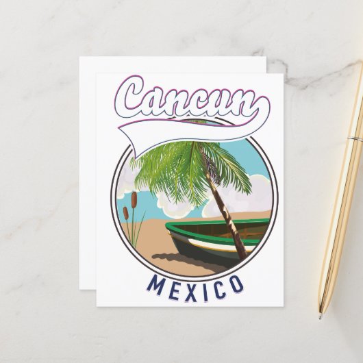 カンクンメキシコビーチ旅行ロゴ (正面/裏面インサイチュ)