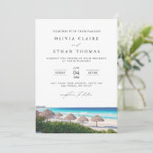 カンクンメキシコビーチ行先結婚式 招待状 (スタンド正面)