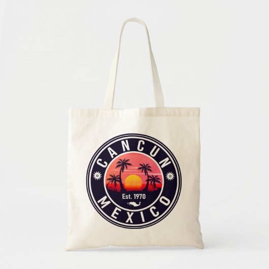 カンクンメキシコレトロサンセットヴィンテージトラベル土産 トートバッグ (正面)