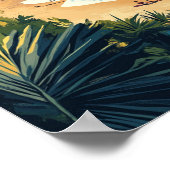 カンクンメキシコヴィンテージイラストレーション旅行 ポスター (角)