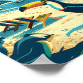 カンクンメキシコヴィンテージ有名な旅行の場所 ポスター (角)