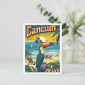 カンクンメキシコヴィンテージ有名な旅行の場所 ポストカード (スタンド正面)