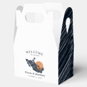 カンクンメキシコ地図ネイビーミニマル結婚リスト歓迎 フェイバーボックス (オープン)