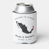 カンクンメキシコ地図ミニマル結婚リストの歓迎 缶クーラー (缶裏面)