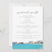 カンクンメキシコ結婚の週末のウェルカム旅程 招待状 (裏面)