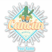 カンクンメキシコ踊りサボスヴィンテージテキーラ シール (正面)