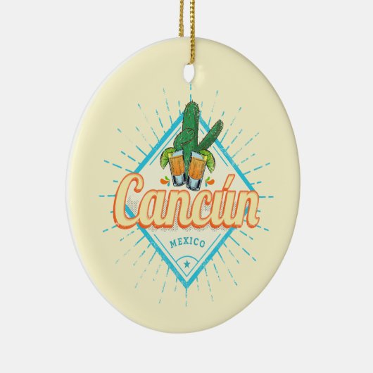 カンクンメキシコ踊りサボスヴィンテージテキーラ セラミックオーナメント (右)