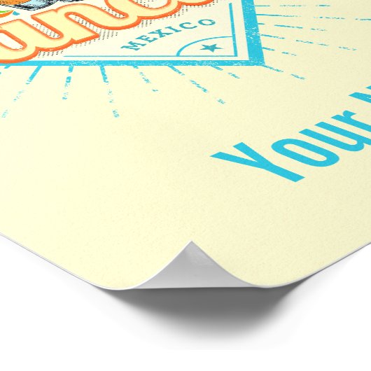 カンクンメキシコ踊りサボスヴィンテージテキーラ ポスター (角)