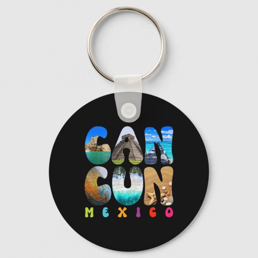 カンクンメキシコ2025休暇ビーチマッチングファミリー キーホルダー (正面)