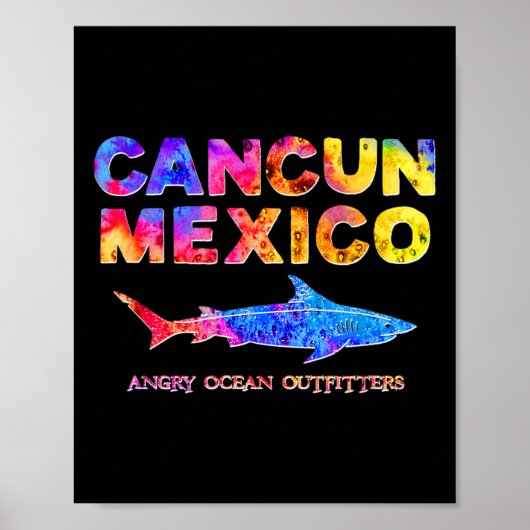 カンクンメキシコTシャツシャーク魚釣りティー ポスター (正面)