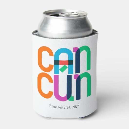 カンクンメキポップ・アートのシコパーソナライズされたア 缶クーラー (缶正面)