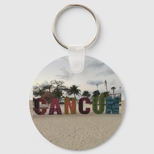 カンクン徴候 – Playa Delfines, Mexico #1-1 Keychain キーホルダー (正面)