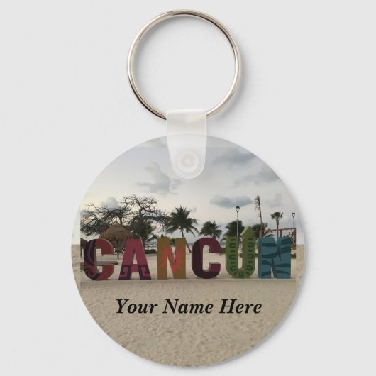 カンクン徴候 – Playa Delfines, Mexico #1-2 Keychain キーホルダー (正面)