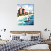 カンクン水彩画 キャンバスプリント (インサイチュ (寝室))