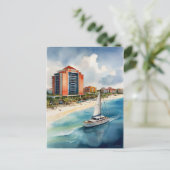 カンクン水彩画 ポストカード (スタンド正面)