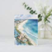 カンクン水彩画 ポストカード (スタンド正面)