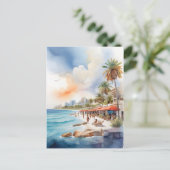 カンクン水彩画 ポストカード (スタンド正面)