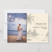 カンクン結婚の写真ありがとう サンキューカード (正面)
