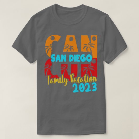 カンクン2023サンディエゴサマーファミリーカップルMatchin Tシャツ (デザイン正面)