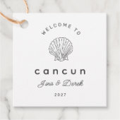 カンクン ウェルカムバッグ 結婚式 白黒 フェイバータグ (正面)